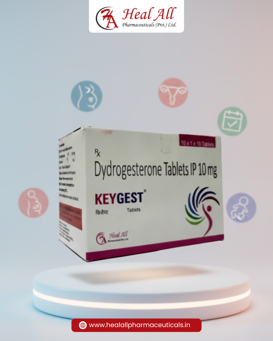 KEYGEST Tablets (Dydrogesterone IP 10 mg) | Heal All Pharma