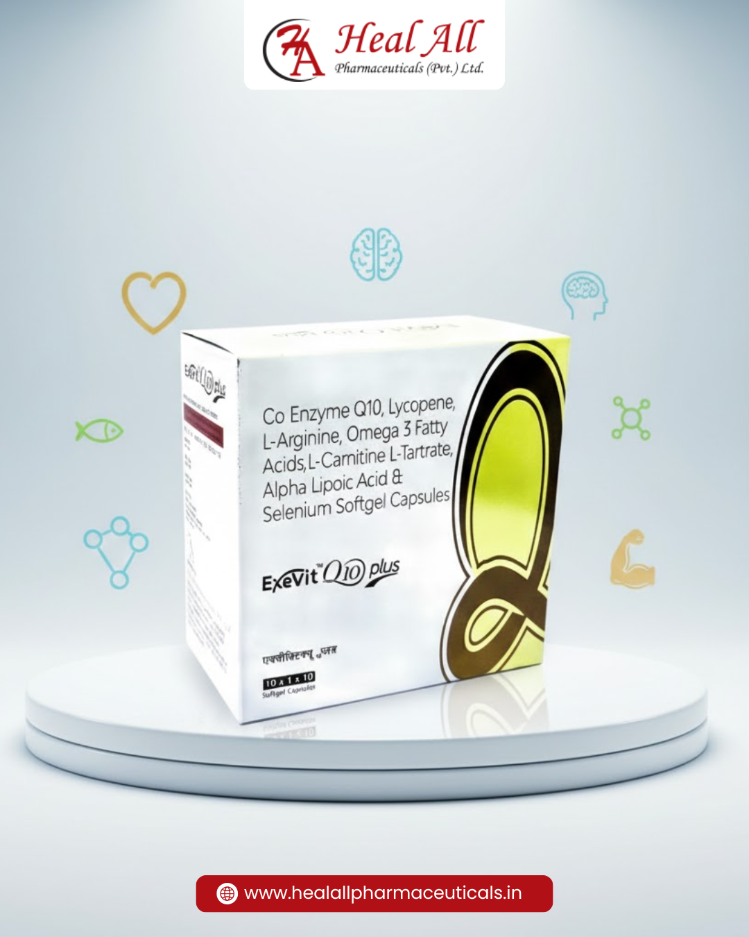 EXEVIT Q10 Plus Softgel Capsules | Heal All Pharma