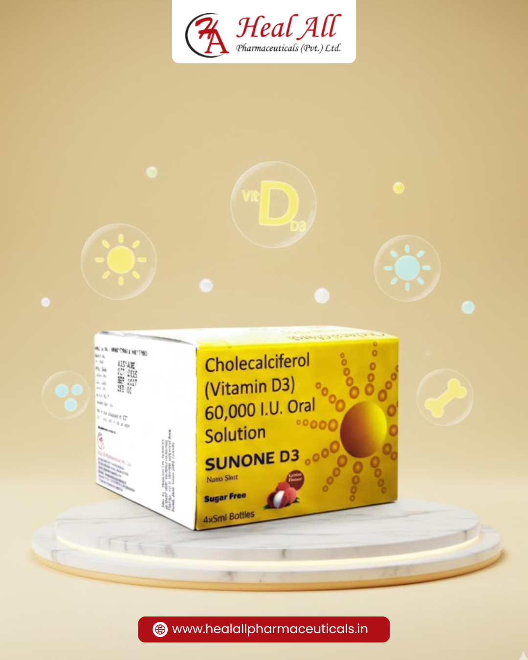 SUNONE D3 Oral Solution | Heal All Pharma