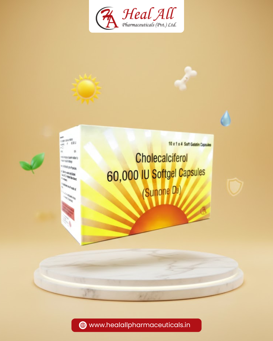 SUNONE D3 Softgel Capsules | Heal All Pharma