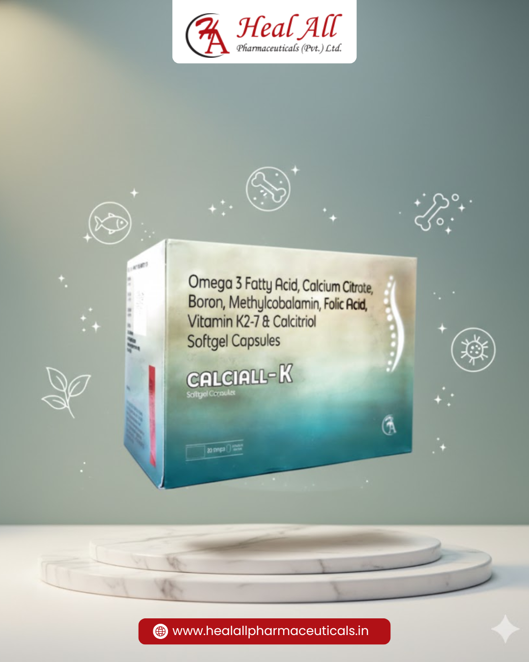 CALCIALL-K Softgel Capsules | Heal All Pharma